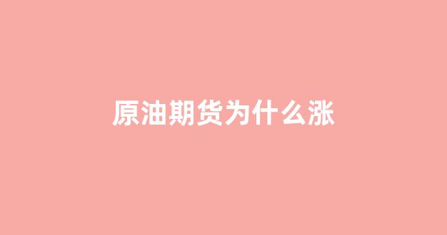 原油期货为什么涨(原油期货实时行情)_https://www.eamstsz.com_北交所_第1张