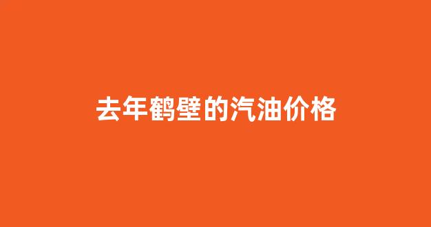 去年鹤壁的汽油价格_鹤壁国用加油站油价