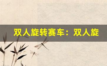 双人旋转赛车：双人旋转赛车游戏、竞技赛车游戏推荐(双人旋转赛车视频)-第1张图片-我的生活随想