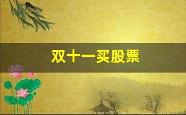 双十一买股票(双十一对什么股票受益为什么)_https://www.jyywjc.com_股票_第1张