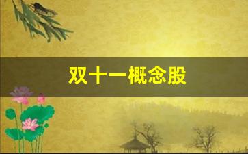 双十一概念股(双十一概念股何时布局)_https://www.taocizhiliang.com_装修流程_第1张