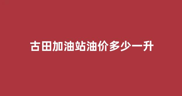 古田油奈的价格_古田加油站油价多少一升