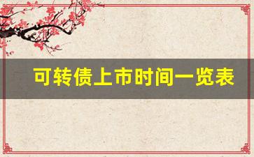 可转债上市时间一览表(可转债上市时间一览表2024)_https://www.kairu168.com_上期所_第1张