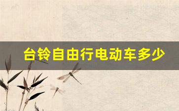 台铃自由行电动车多少钱一台-台铃自由行g