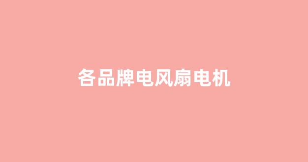 各品牌电风扇电机(各品牌电风扇电机的区别)_https://www.nalian8.com_上交所_第1张