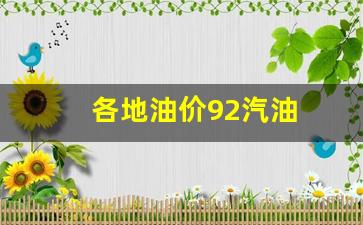 各地油价92汽油-各省92油价