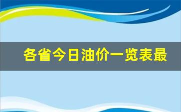各省实时油价-各省今日油价一览表最新消息