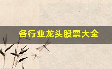 各行业龙头股票大全(各行业龙头股票大全2023和股票代码)_https://www.huakunhengjia.com_金融资讯_第1张