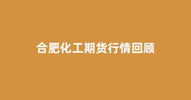合肥化工期货行情回顾(合肥化工设计院)_https://www.gdbxwh.com_开网店_第1张