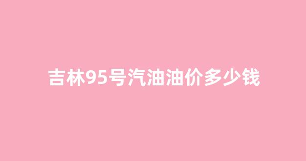 吉林95号汽油油价多少钱_吉林95号汽油油价多少钱一升
