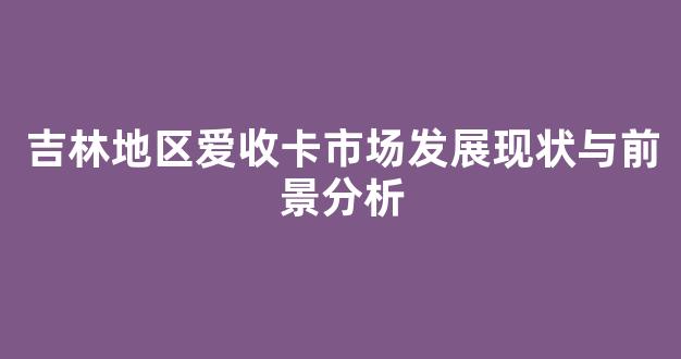 吉林地区爱收卡市场发展现状与前景分析