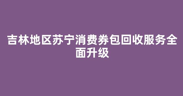 吉林地区苏宁消费券包回收服务全面升级