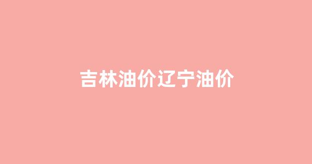 吉林油价辽宁油价_吉林省油价92汽油价格