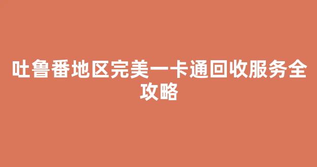吐鲁番地区完美一卡通回收服务全攻略