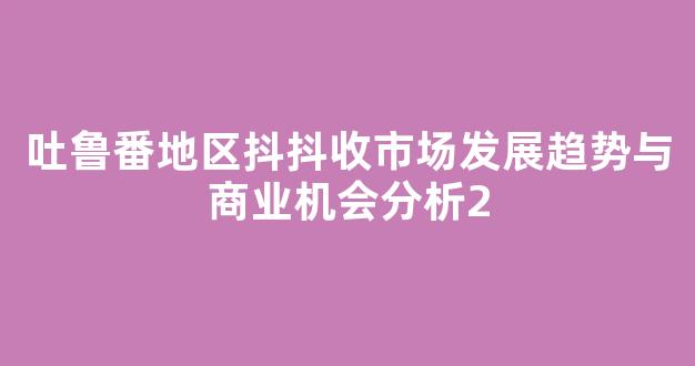 吐鲁番地区抖抖收市场发展趋势与商业机会分析