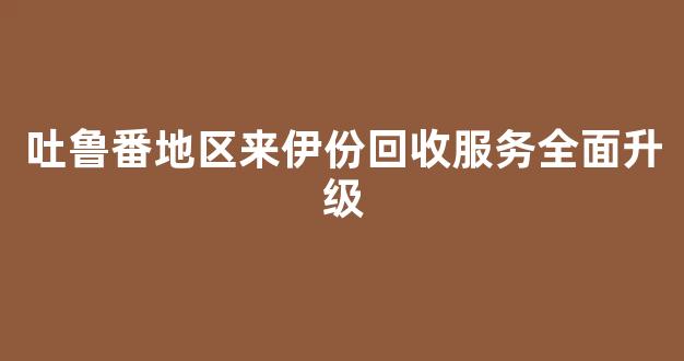 吐鲁番地区来伊份回收服务全面升级