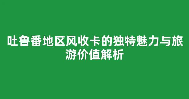 吐鲁番地区风收卡的独特魅力与旅游价值解析