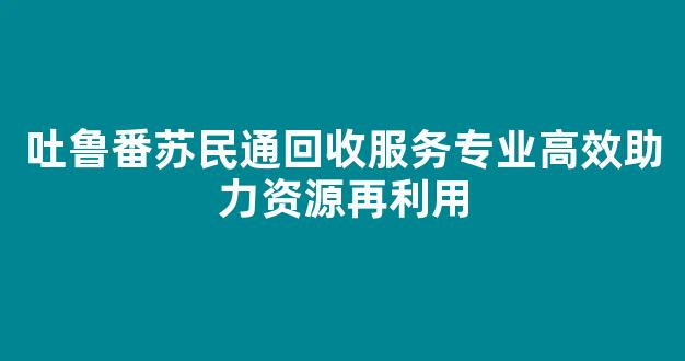 吐鲁番苏民通回收服务专业高效助力资源再利用