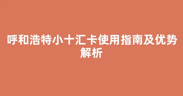 呼和浩特小十汇卡使用指南及优势解析