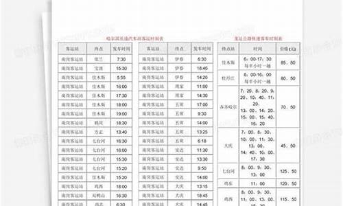 哈尔滨汽车站时刻表_哈尔滨汽车站时刻表查询