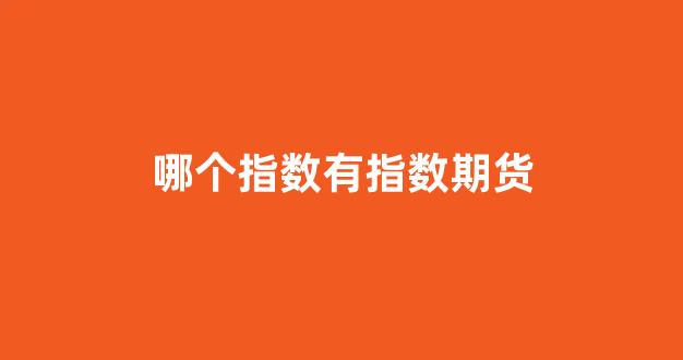 哪个指数有指数期货(哪个指数有指数期货交易)_https://www.dcjwmf.com_中金所_第1张