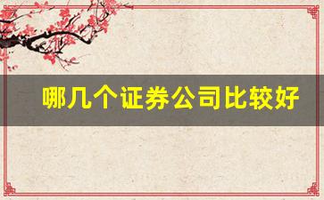 哪几个证券公司比较好(哪一个证券公司好)_https://www.haiwangdasha.com_郑商所_第1张
