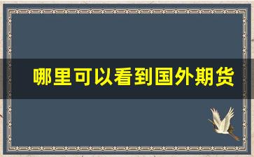 哪里可以看到国外期货行情(哪里可以看到国外期货行情呢)_https://www.erdeww.com_期货_第1张