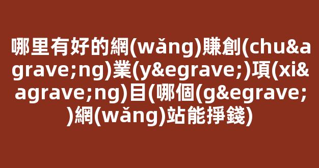 哪里有好的網(wǎng)賺創(chuàng)業(yè)項(xiàng)目(哪個(gè)網(wǎng)站能掙錢) - 嚴(yán)選資源大全