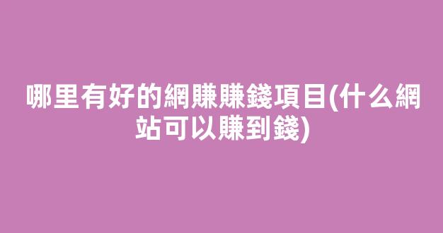 哪里有好的網賺賺錢項目(什么網站可以賺到錢) - 嚴選資源大全
