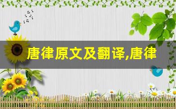 唐律原文及翻译,唐律全文,唐律翻译,唐律全诗解析-第1张图片-我的生活随想