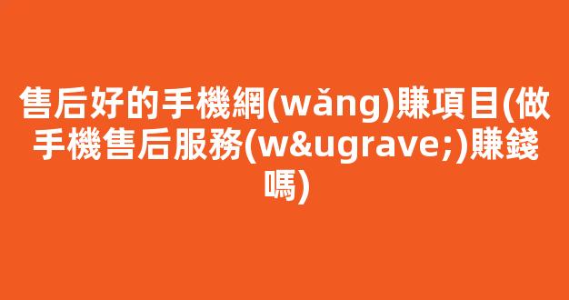 售后好的手機網(wǎng)賺項目(做手機售后服務(wù)賺錢嗎) - 嚴選資源大全