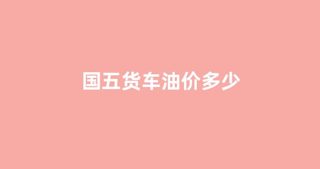 国五货车油价多少_国五柴油价格多少钱一升
