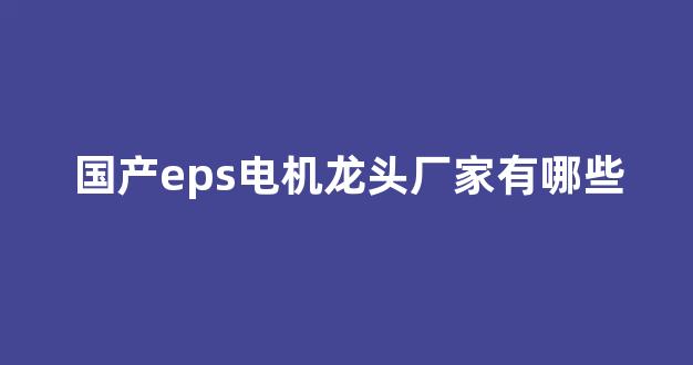 国产eps电机龙头厂家有哪些(eps电机供应商)_https://www.wanyuyiyao.com_北交所_第1张
