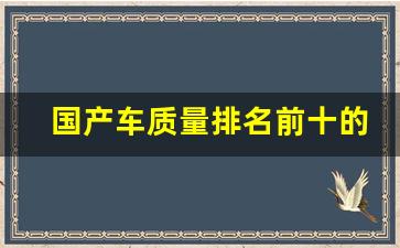 国产车质量排名前十的品牌(国产车质量排名前三)_https://www.erdeww.com_期货_第1张