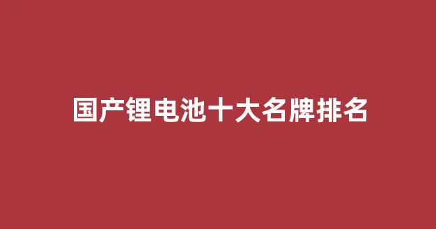 国产锂电池十大名牌排名(国产锂电池十大名牌排名及价格)_https://www.heiljjianzu.com_上交所_第1张