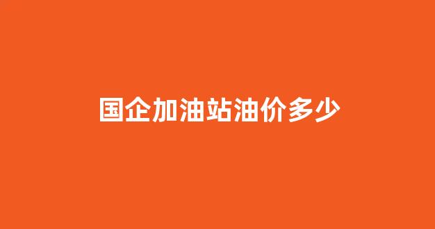 国企加油站油价多少一升_国企加油站油价多少