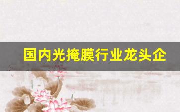 国内光掩膜行业龙头企业(国内光掩膜行业龙头企业)_https://www.ljyuan-tech.com_北交所_第1张