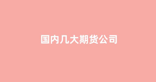 国内几大期货公司(国内几家期货公司)_https://www.xzdzchf.com_科创板_第1张