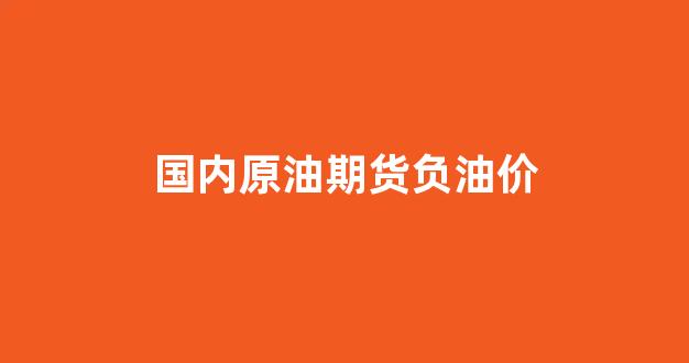 国内原油期货负油价(国内原油期货负油价格表)_https://www.fzdzcxj.com_上交所_第1张