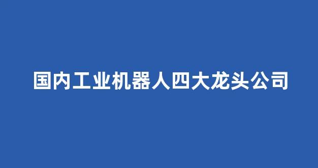 国内工业机器人四大龙头公司(国内工业机器人四大龙头公司排名)_https://www.wanyuyiyao.com_深交所_第1张
