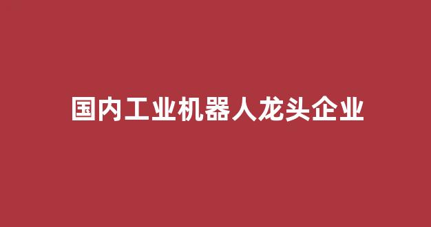国内工业机器人龙头企业(工业机器人产业链龙头)_https://www.jnskb.com_装修流程_第1张