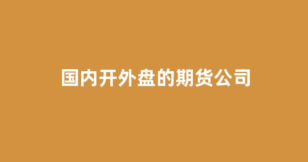国内开外盘的期货公司(国内开外盘的期货公司赚钱吗)_https://www.gfdzclz.com_科创板_第1张