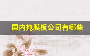 国内掩膜板公司有哪些(掩膜板作用)_https://www.tuogunzhijia.com_道指期货_第1张