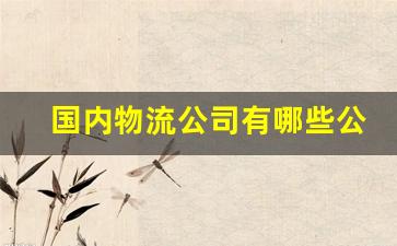 国内物流公司有哪些公司