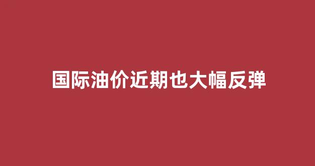 国际油价持续走高_国际油价近期也大幅反弹