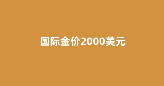 国际金价2000美元_国际金价今天多少钱一克