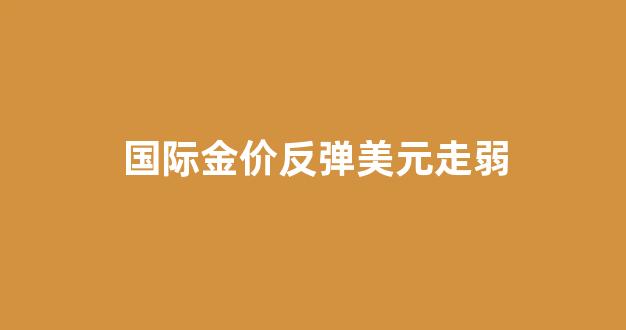 国际金价持续走跌_国际金价反弹美元走弱