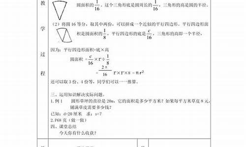 圆的面积教学设计_圆的面积教学设计人教版