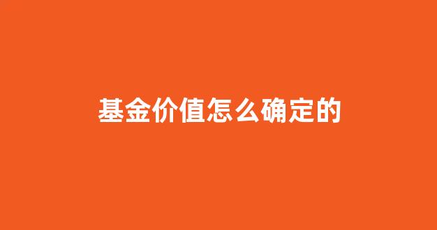 基金的价格如何确定_基金价值怎么确定的