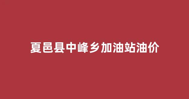 夏邑县中峰乡加油站油价_夏邑县中国石化加油站